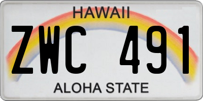HI license plate ZWC491