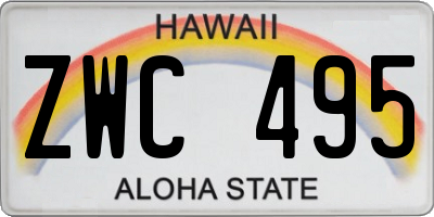 HI license plate ZWC495