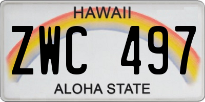 HI license plate ZWC497