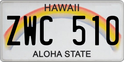 HI license plate ZWC510