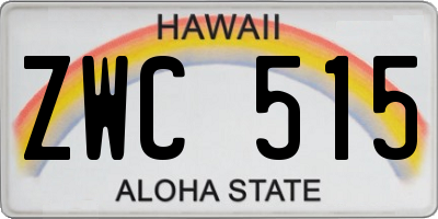 HI license plate ZWC515