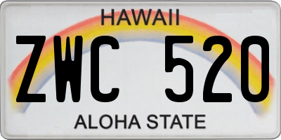 HI license plate ZWC520