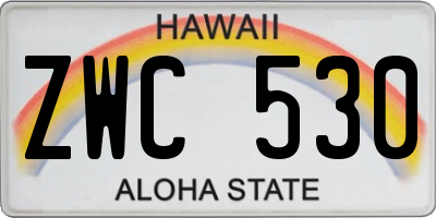 HI license plate ZWC530