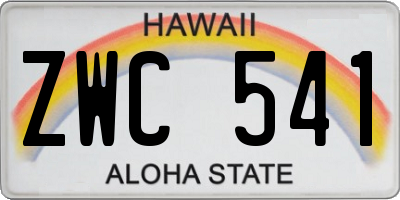 HI license plate ZWC541