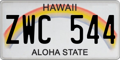 HI license plate ZWC544