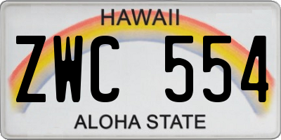 HI license plate ZWC554