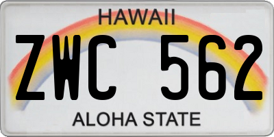 HI license plate ZWC562