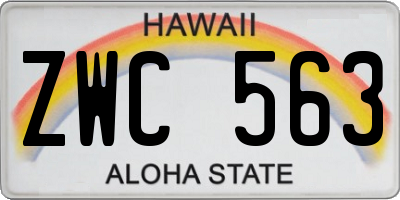 HI license plate ZWC563