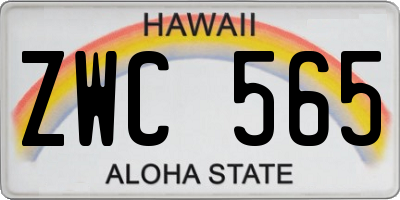 HI license plate ZWC565