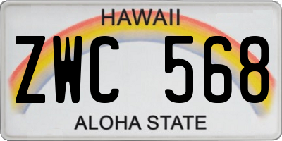 HI license plate ZWC568