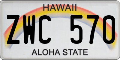 HI license plate ZWC570