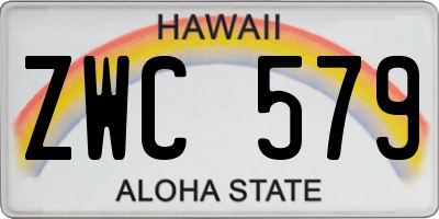 HI license plate ZWC579