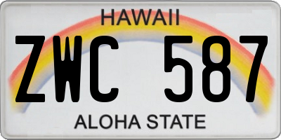 HI license plate ZWC587
