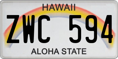 HI license plate ZWC594