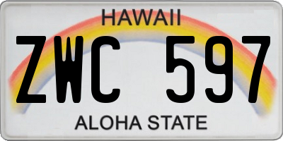 HI license plate ZWC597