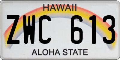 HI license plate ZWC613