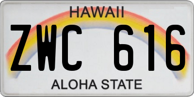 HI license plate ZWC616