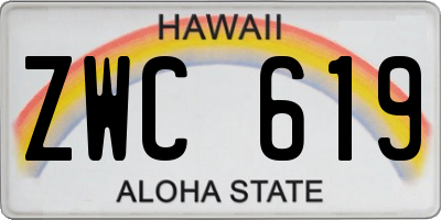 HI license plate ZWC619