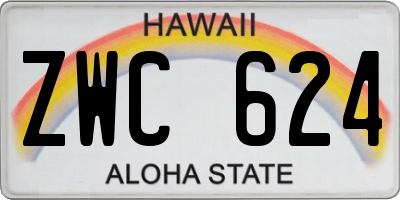 HI license plate ZWC624