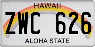 HI license plate ZWC626