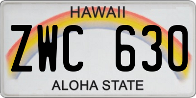 HI license plate ZWC630