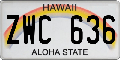 HI license plate ZWC636