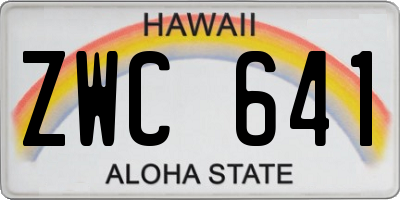 HI license plate ZWC641