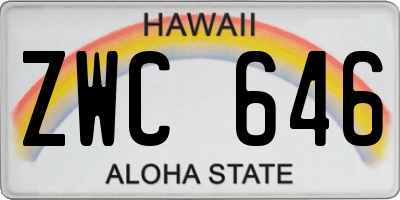 HI license plate ZWC646