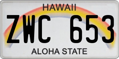HI license plate ZWC653