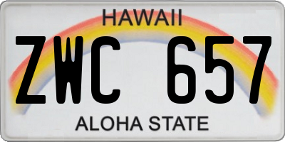 HI license plate ZWC657