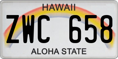 HI license plate ZWC658