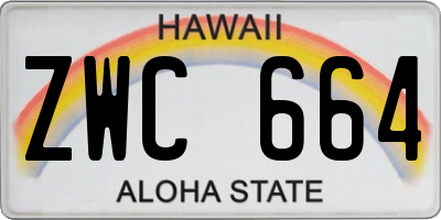 HI license plate ZWC664