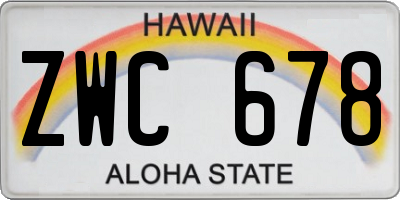 HI license plate ZWC678