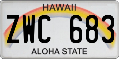 HI license plate ZWC683