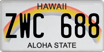HI license plate ZWC688