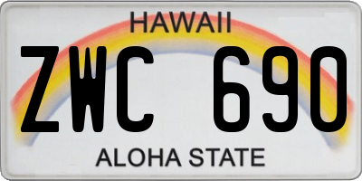 HI license plate ZWC690
