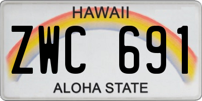 HI license plate ZWC691