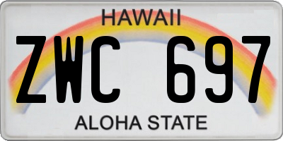 HI license plate ZWC697
