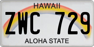 HI license plate ZWC729