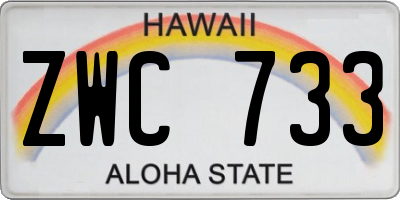 HI license plate ZWC733