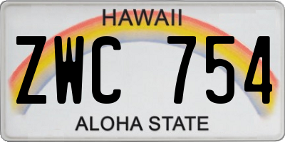 HI license plate ZWC754