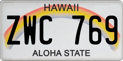 HI license plate ZWC769