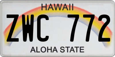 HI license plate ZWC772