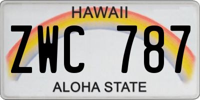 HI license plate ZWC787