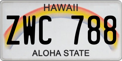 HI license plate ZWC788
