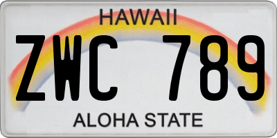 HI license plate ZWC789