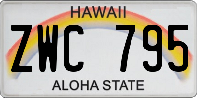 HI license plate ZWC795