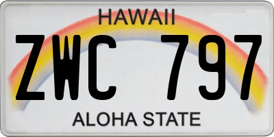 HI license plate ZWC797