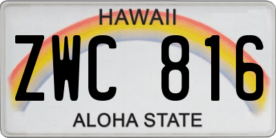 HI license plate ZWC816