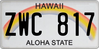 HI license plate ZWC817